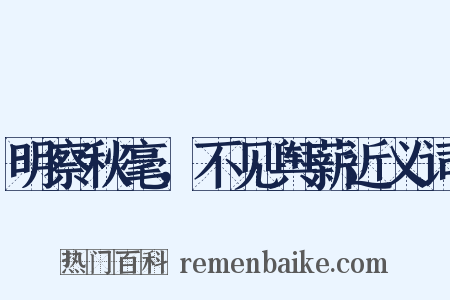 明察秋毫，不见舆薪近义词是什么意思的图片